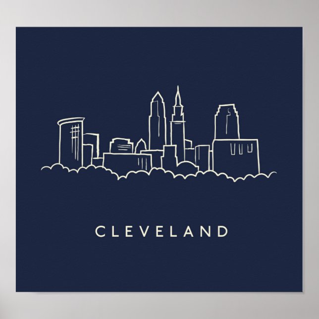 Poster Cleveland Ohio Skyline (Frente)