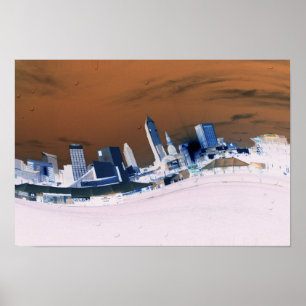 Póster Cleveland Skyline