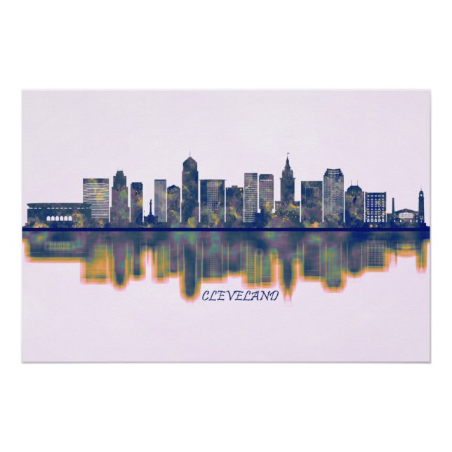 Póster Cleveland Skyline (Frente)