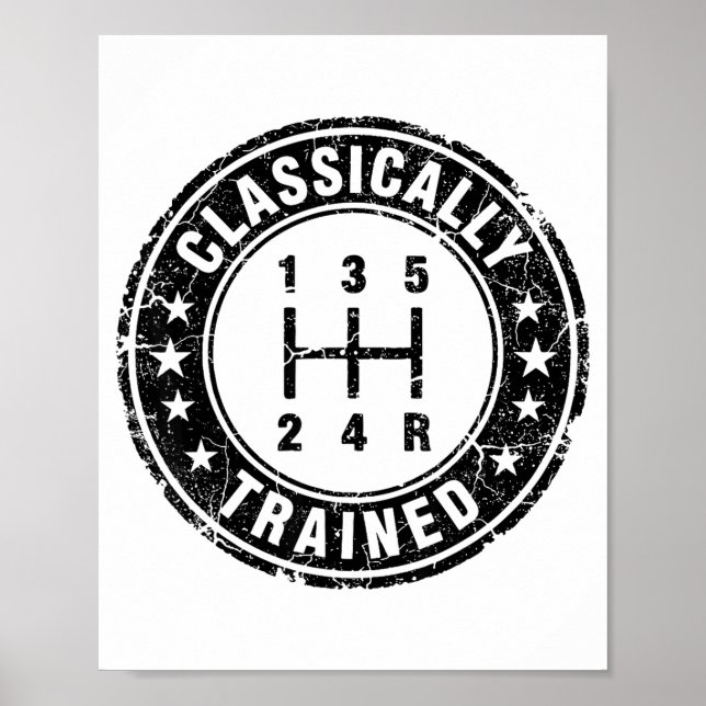 Poster Clically Trained Car Guy Manual Transmission Stick (Frente)