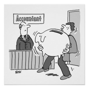 Póster Cliente Contabilista com o Huge Piggy Bank