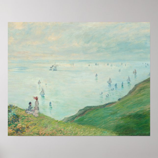 Poster Cliff em Pourville (1882) por Claude Monet (Frente)