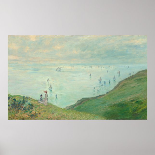 Poster Cliff em Pourville - Claude Monet Fine Art (Frente)