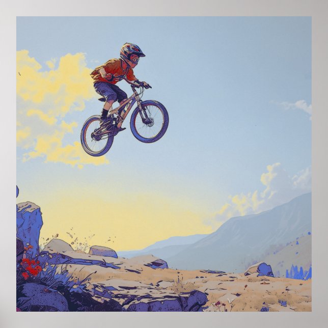 Poster Cliff Jumping BMXer- Design do Cavaleiro BMX (Frente)
