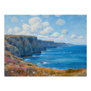 Póster "Cliff of Enless Horizon" - Uma paisagem marinha g