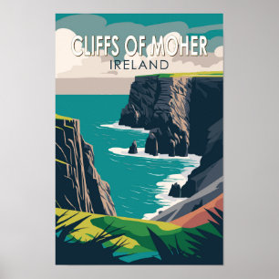 Poster Cliff of Moher Ireland Viagem Art Vintage