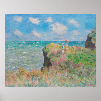 Poster Cliff Walk em Pourville (1882) por Claude Monet