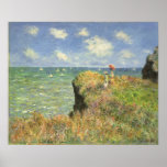 Póster Cliff Walk em Pourville por Claude Monet<br><div class="desc">Cliff Walk em Pourville (1882), por Claude Monet, é uma pintura náutica de arte do impressionismo antigo. Uma paisagem marítima com duas mulheres em um penhasco rochoso. As senhoras são carregandos e ondas superficiais no oceano em um dia ensolarado de verão. Sobre o artista: Claude Monet (1840-1926) foi o fundador...</div>