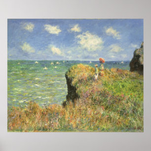 Póster Cliff Walk em Pourville por Claude Monet