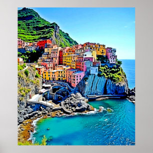 Poster Cliffside Dreams: Cores de Manarola