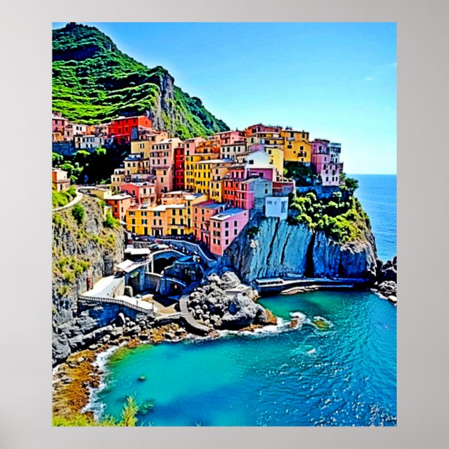 Poster Cliffside Dreams: Cores de Manarola (Frente)