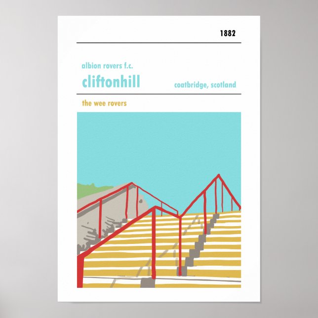 Póster Cliftonhill, Coatbridge Haynes Manual Style Impres (Frente)