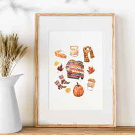 Poster Clima Sudorário de Queda Aquecedora Autumn