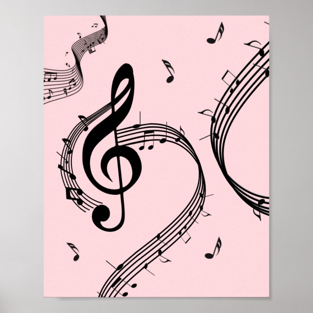 Poster Climactic G Clef Music Pink (Frente)
