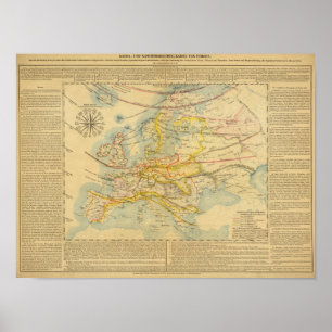 Póster Climate of Europe Map