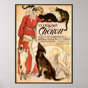 Poster Clinique Cheron Vintage Publicidade Veterinária