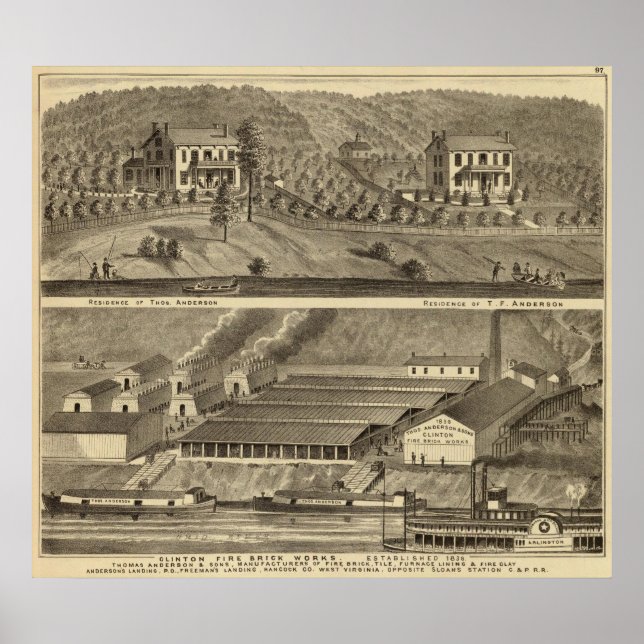 Póster Clinton Fire Brick Works Anderson (Frente)