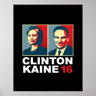 Póster Clinton Kaine 16 - Posterized --
