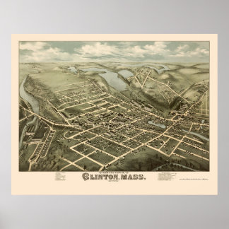 Poster Clinton, Mapa Panorâmico do MÃE - 1876