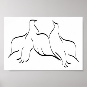 Póster Clipart Casal da porta