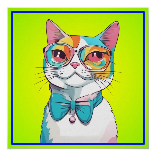 Póster Clipart de Ilustração de Cat (Frente)