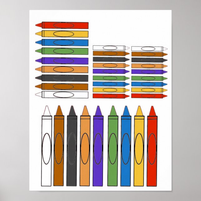 Poster Clipart de Lápis de Cor (Frente)