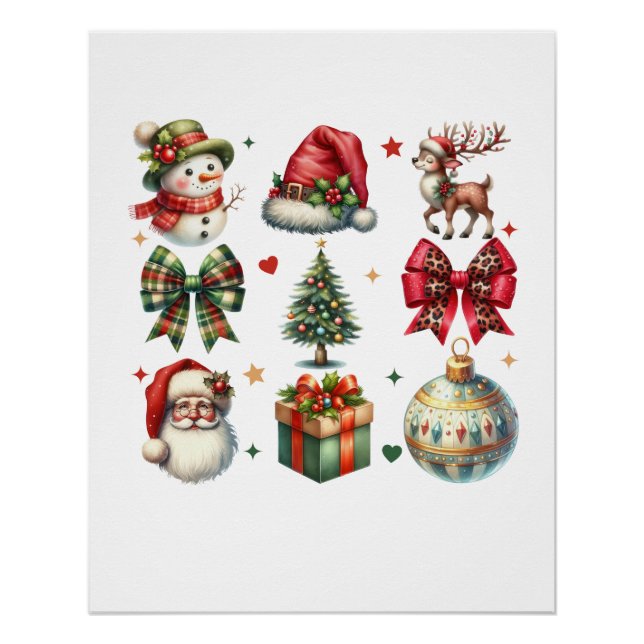Póster Clipart de Natal Gift do Xmas (Frente)