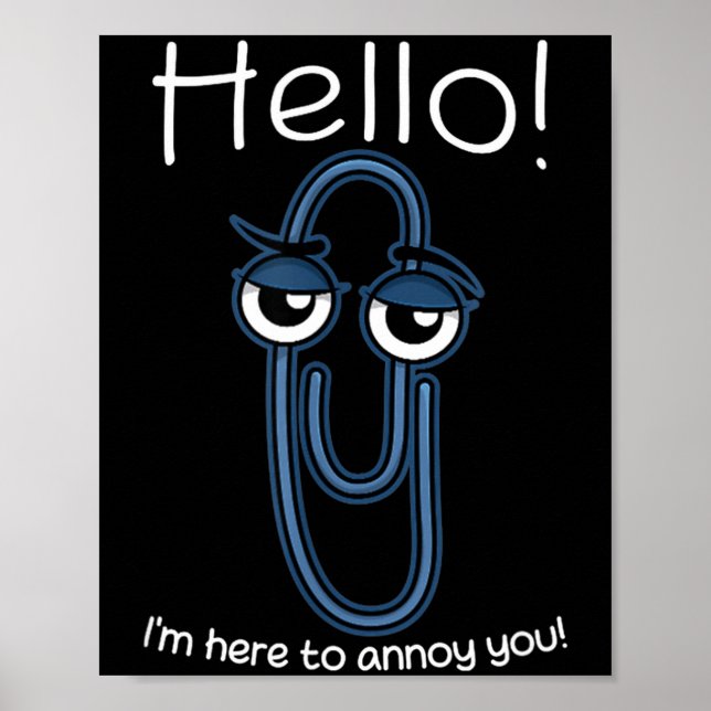 Poster Clipe de papel Clippy engraçado meme página nota s (Frente)