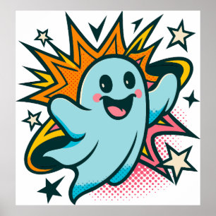 Poster Clipe fantasma do Halloween PNG, desenho animado