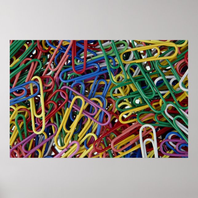 Poster Clipes de papel coloridos (Frente)