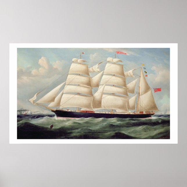 Poster Clipper Barque "Clendovey" (óleo na canvas) (Frente)