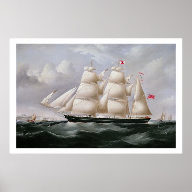 Póster Clipper Barque "Procymatia" fora de Dover (óleo em (Frente)