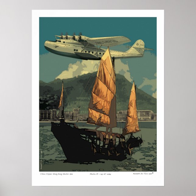 Poster Clipper chinês sobre Hong Kong 1935 (Frente)