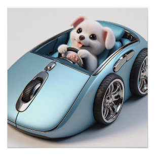 Póster Clique no & Vroom: Puppy Driver Edition