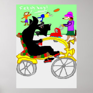 Poster Clive Scottie Em Uma Viagem De Bicicleta