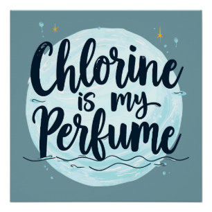 Póster Cloro É Meu Perfume Citação Divertida de Natação