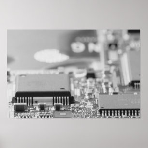 Poster Close up da microplaqueta de computador