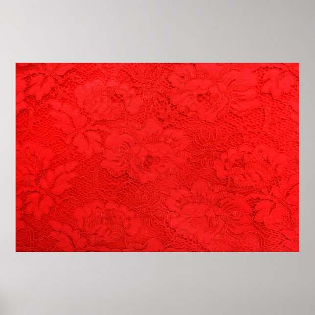 Poster Close-up de textura de renda vermelha elegante e f (Frente)