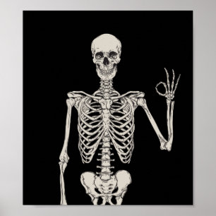Poster Close-Up of a Skeleton's Okay Gesture