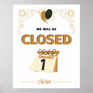 Poster Closed January 1st Store Hours