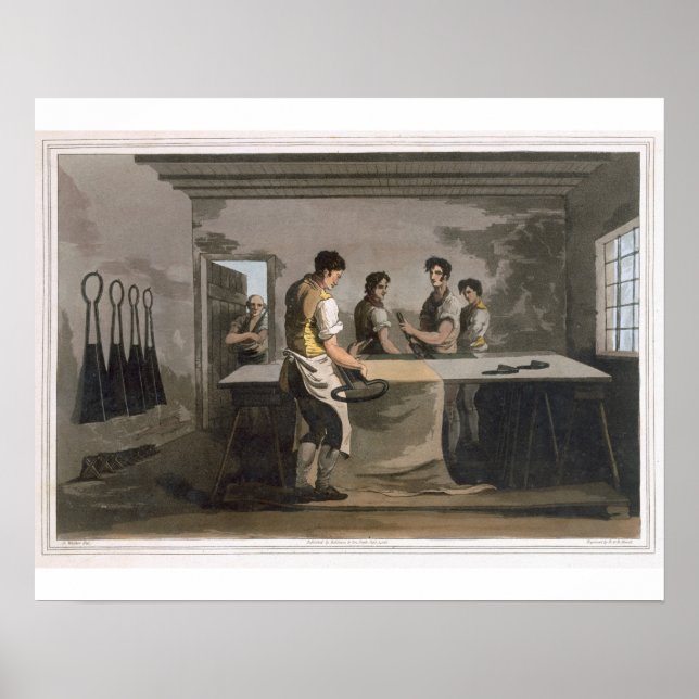 Póster Cloth Dressers, da inscrição "Costume of Yorkshire (Frente)