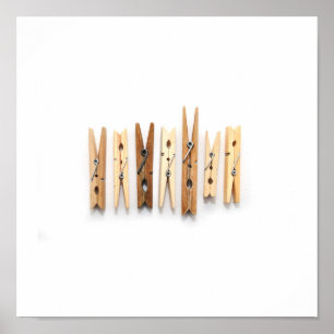 Póster "Clothespins de madeira "