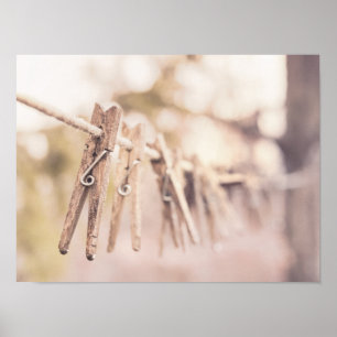 Póster Clothespins em uma linha