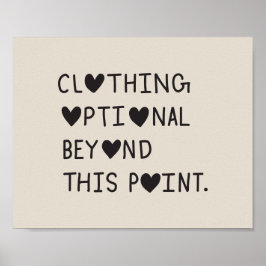 Poster Clothing Optional Beyond This Point