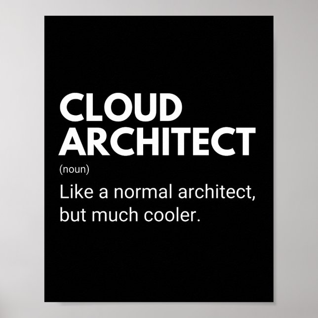 Poster Cloud Architect Engraçado Dizendo (Frente)