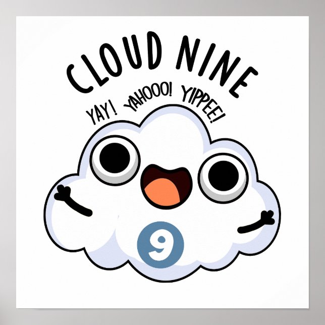 Poster Cloud Nine Funny Weather Pun (Frente)
