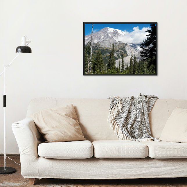 Póster Cloud Passando Sobre O Monte Rainier Foto Glossy (In Situ)