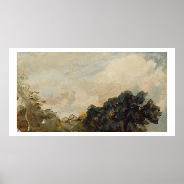 Póster Cloud Study with Trees, 1821 (óleo no papel lançad (Frente)