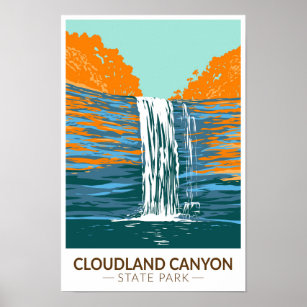 Poster Cloudland Canyon State Park Georgia Vintage