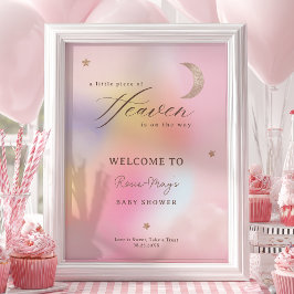 Poster Clouds Heaven Holographic Baby shower Welcome